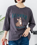 【C-FORT POINT/フォートポイント】【綿100%のやわらかな着心地】ワイドシルエット7分袖Tシャツ フレブル プリント ワイドシルエット 体形カバー