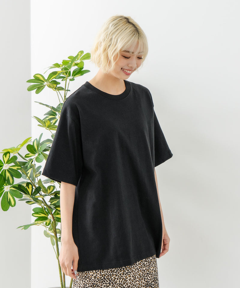 USAコットン ワッペンロゴ刺繍 無地 クルーネック半袖Tシャツ レディース メンズ【DISCUS/ディスカス】