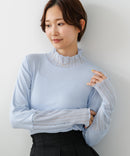 【C-FORT POINT/フォートポイント】シアー 切り替え ハイネック プルオーバー