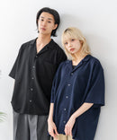 【BLUE STANDARD/ブルースタンダード】【吸水速乾・ストレッチ性に優れた快適シャツ】ドライリップル オープンカラーシャツ イージーケア さらさら快適 ユニセックス