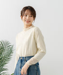 【FORT POINT/フォートポイント】ジャガード シアー 切り替えプルオーバートップス