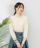 【FORT POINT/フォートポイント】ジャガード シアー 切り替えプルオーバートップス