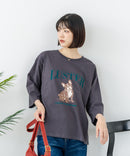 【C-FORT POINT/フォートポイント】【綿100%のやわらかな着心地】ワイドシルエット7分袖Tシャツ フレブル プリント ワイドシルエット 体形カバー