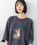【C-FORT POINT/フォートポイント】【綿100%のやわらかな着心地】ワイドシルエット7分袖Tシャツ フレブル プリント ワイドシルエット 体形カバー