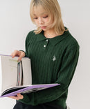 【U.S. POLO ASSN./ユーエスポロアッスン】【コンパクトすぎずルーズすぎない絶妙なサイズ感】ケーブルニットポロシャツ ケーブル編み 配色デザイン 柔らかい カジュアル きれいめ ❘ジーンズメイト公式オンラインショップ