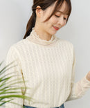 【FORT POINT/フォートポイント】ジャガード シアー 切り替えプルオーバートップス