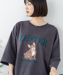 【C-FORT POINT/フォートポイント】【綿100%のやわらかな着心地】ワイドシルエット7分袖Tシャツ フレブル プリント ワイドシルエット 体形カバー
