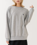 【U.S. POLO ASSN./ユーエスポロアッスン】【程よくゆとりを持たせたベーシックなシルエット】ワンポイントロゴ ダンボールスウェット ダンボールニット 軽量 ハリ感 美シルエット モクグレー ❘ジーンズメイト公式オンラインショップ