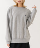 【U.S. POLO ASSN./ユーエスポロアッスン】【程よくゆとりを持たせたベーシックなシルエット】ワンポイントロゴ ダンボールスウェット ダンボールニット 軽量 ハリ感 美シルエット モクグレー ❘ジーンズメイト公式オンラインショップ