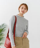 【C-FORTPOINT/フォートポイント】【すっきりとした縦ラインで細見えを叶える】リブハイネックロンT カットソー レイヤード風 メロウ始末 華やか フェミニン