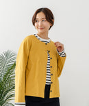 【C-FORT POINT/フォートポイント】バスク天竺 クルーネック カーディガン