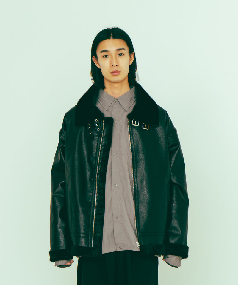 【BRKNHOME/ブロークンホーム】PUレザーB-3フライトジャケット