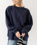 【U.S. POLO ASSN./ユーエスポロアッスン】【程よくゆとりを持たせたベーシックなシルエット】ワンポイントロゴ ダンボールスウェット ダンボールニット 軽量 ハリ感 美シルエット ネイビー ❘ジーンズメイト公式オンラインショップ