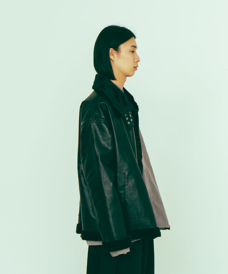 【BRKNHOME/ブロークンホーム】PUレザーB-3フライトジャケット