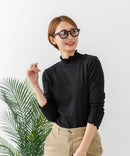 【C-FORTPOINT/フォートポイント】【今季大注目のラメを繊細に織り込んだトレンド感たっぷりのロンT】ラメ混リブハイネックロンT カットソー 華やか きれいめ フェミニン メロウ始末 すっきり見え