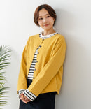 【C-FORT POINT/フォートポイント】バスク天竺 クルーネック カーディガン