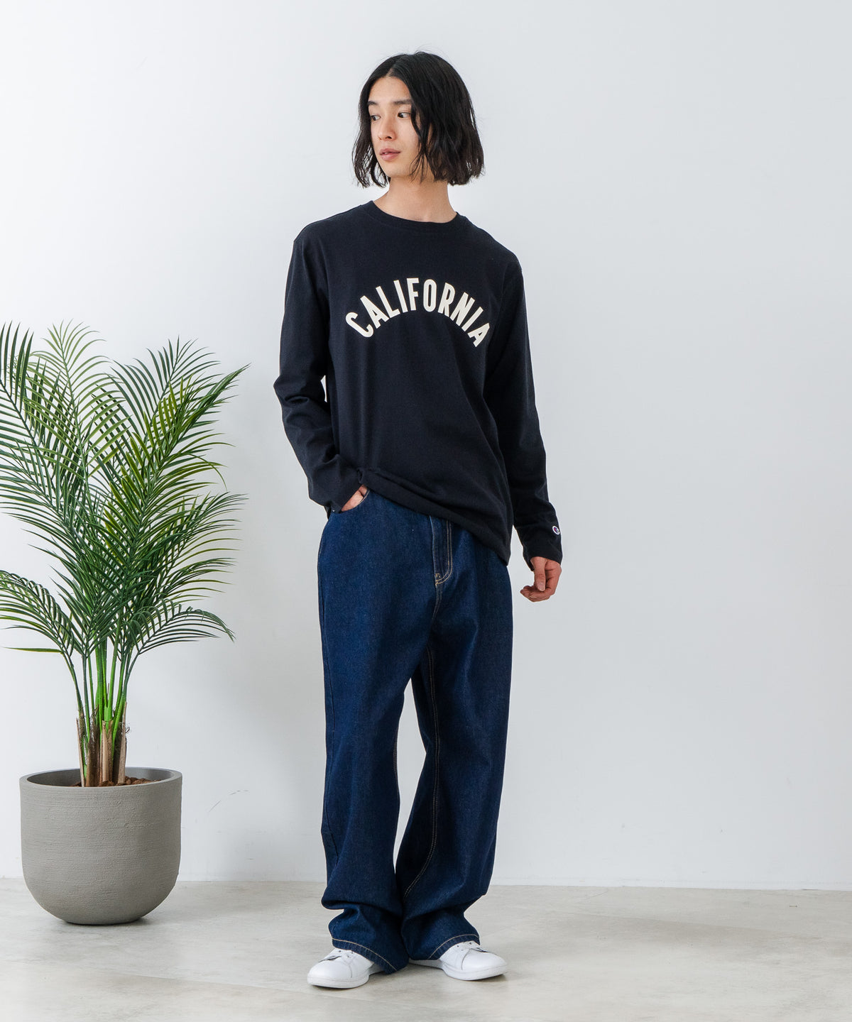 Champion / スウェット/XL/コットン/BLU/プリント Champion/チャンピオン】USAコットン100％ プリントロンT zo