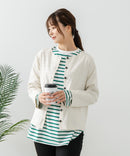 【FORT POINT/フォートポイント】バスク天竺 クルーネック カーディガン