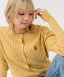 【U.S. POLO ASSN./ユーエスポロアッスン】【程よくゆとりを持たせたリラックスシルエット】ケーブルニットカーディガン クラシカル 羽織り プルオーバー風 きれいめ カジュアル 着回し ❘ジーンズメイト公式オンラインショップ