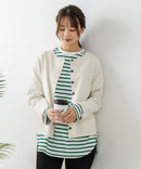 【FORT POINT/フォートポイント】バスク天竺 クルーネック カーディガン