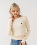 【U.S. POLO ASSN./ユーエスポロアッスン】【程よくゆとりを持たせたリラックスシルエット】ケーブルニットプルオーバー 柔らかい 軽量 ハリ感 ケーブル編み 上品 レイヤード ❘ジーンズメイト公式オンラインショップ