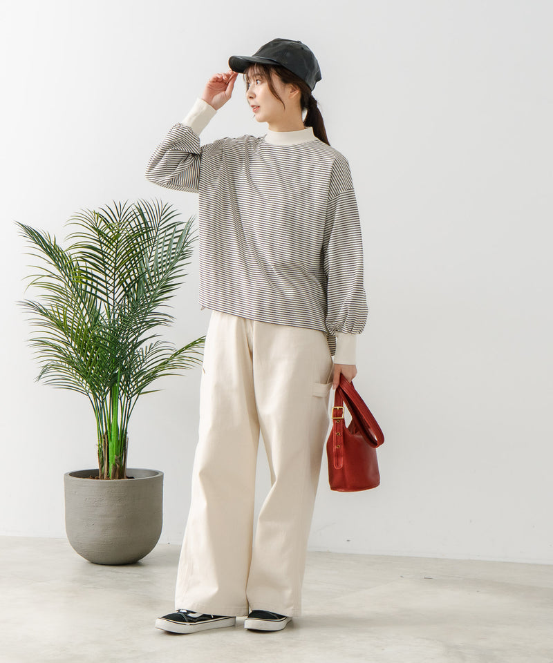 【FORT POINT/フォートポイント】ハイネック ボリューム袖 ロンＴ