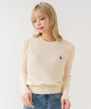 【U.S. POLO ASSN./ユーエスポロアッスン】【程よくゆとりを持たせたリラックスシルエット】ケーブルニットプルオーバー 柔らかい 軽量 ハリ感 ケーブル編み 上品 レイヤード ❘ジーンズメイト公式オンラインショップ