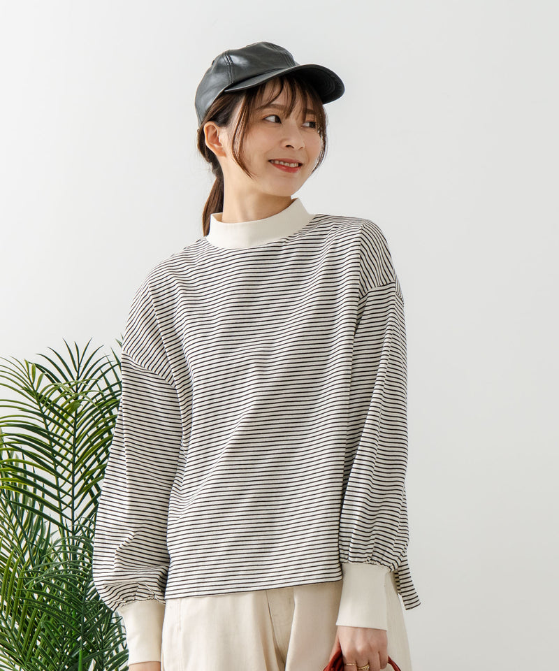 【FORT POINT/フォートポイント】ハイネック ボリューム袖 ロンＴ