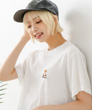クロップド丈 ワンポイント刺繍Ｔシャツ【TeddyBear/テディベア】
