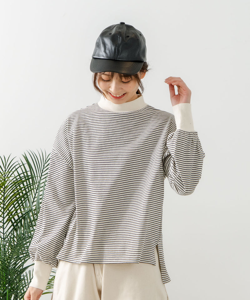 【FORT POINT/フォートポイント】ハイネック ボリューム袖 ロンＴ