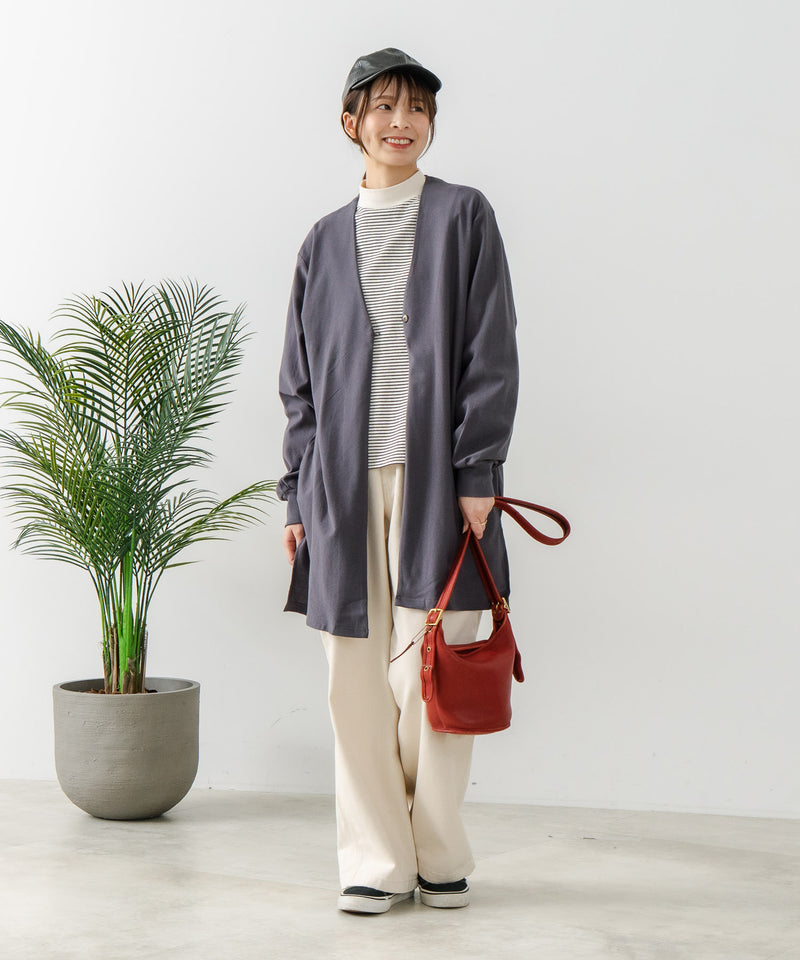 【FORT POINT/フォートポイント】梨地 ロングトッパーカーディガン