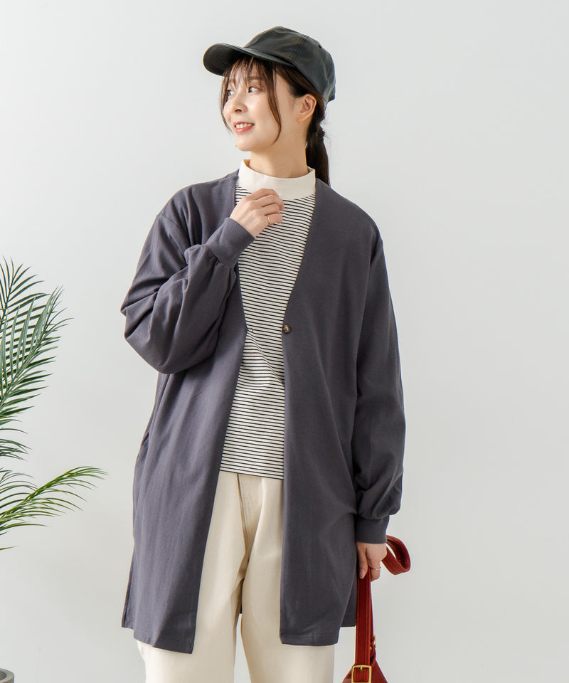 【FORT POINT/フォートポイント】梨地 ロングトッパーカーディガン