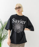 【SAVIER/サビアー】×【SMILEY FACE/スマイリーフェイス】コラボ フラワープリント Tシャツ オーバーサイズ
