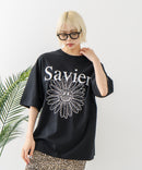 【SAVIER/サビアー】×【SMILEY FACE/スマイリーフェイス】コラボ フラワープリント Tシャツ オーバーサイズ