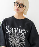 【SAVIER/サビアー】×【SMILEY FACE/スマイリーフェイス】コラボ フラワープリント Tシャツ オーバーサイズ