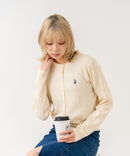 【U.S. POLO ASSN./ユーエスポロアッスン】【程よくゆとりを持たせたリラックスシルエット】ケーブルニットカーディガン クラシカル 羽織り プルオーバー風 きれいめ カジュアル 着回し ❘ジーンズメイト公式オンラインショップ