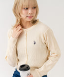 【U.S. POLO ASSN./ユーエスポロアッスン】【程よくゆとりを持たせたリラックスシルエット】ケーブルニットカーディガン クラシカル 羽織り プルオーバー風 きれいめ カジュアル 着回し ❘ジーンズメイト公式オンラインショップ