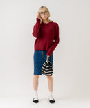【U.S. POLO ASSN./ユーエスポロアッスン】【コンパクトすぎずルーズすぎない絶妙なサイズ感】ケーブルニットポロシャツ ケーブル編み 配色デザイン 柔らかい カジュアル きれいめ ❘ジーンズメイト公式オンラインショップ
