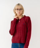 【U.S. POLO ASSN./ユーエスポロアッスン】【コンパクトすぎずルーズすぎない絶妙なサイズ感】ケーブルニットポロシャツ ケーブル編み 配色デザイン 柔らかい カジュアル きれいめ ❘ジーンズメイト公式オンラインショップ