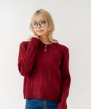 【U.S. POLO ASSN./ユーエスポロアッスン】【コンパクトすぎずルーズすぎない絶妙なサイズ感】ケーブルニットポロシャツ ケーブル編み 配色デザイン 柔らかい カジュアル きれいめ ❘ジーンズメイト公式オンラインショップ