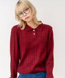 【U.S. POLO ASSN./ユーエスポロアッスン】【コンパクトすぎずルーズすぎない絶妙なサイズ感】ケーブルニットポロシャツ ケーブル編み 配色デザイン 柔らかい カジュアル きれいめ ❘ジーンズメイト公式オンラインショップ