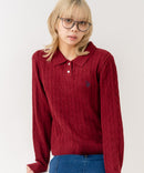 【U.S. POLO ASSN./ユーエスポロアッスン】【コンパクトすぎずルーズすぎない絶妙なサイズ感】ケーブルニットポロシャツ ケーブル編み 配色デザイン 柔らかい カジュアル きれいめ ❘ジーンズメイト公式オンラインショップ