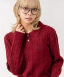 【U.S. POLO ASSN./ユーエスポロアッスン】【コンパクトすぎずルーズすぎない絶妙なサイズ感】ケーブルニットポロシャツ ケーブル編み 配色デザイン 柔らかい カジュアル きれいめ ❘ジーンズメイト公式オンラインショップ