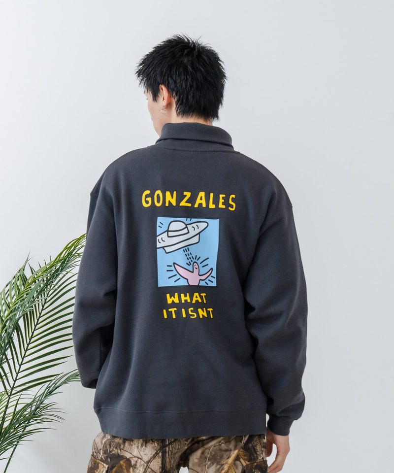 【（What it isNt）ART BY MARKGONZALES / (ワットイットイズント) アートバイ マークゴンザレス 】バックプリントハーフジップ