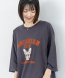 【C-FORT POINT/フォートポイント】【綿100%のやわらかな着心地】ワイドシルエット7分袖Tシャツ フレブル プリント カレッジ風ロゴ ワイドシルエット 体形カバー