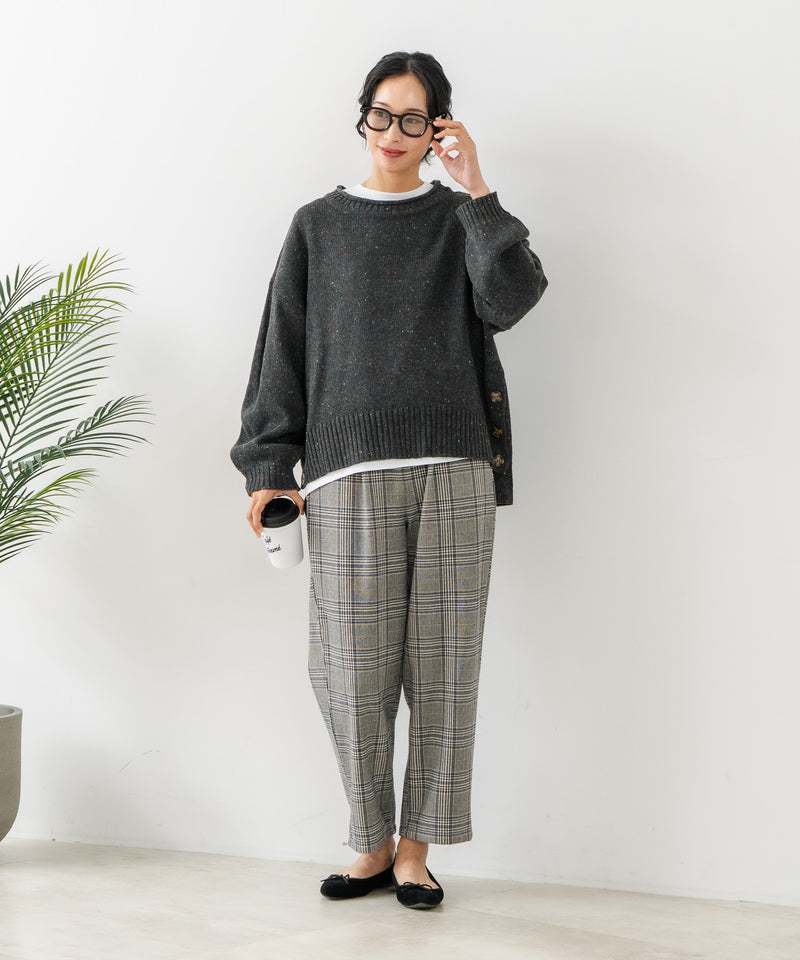 【C-FORT POINT/フォートポイント】カラーネップヤーン サイドボタンプルオーバー