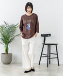 【C-FORT POINT/フォートポイント】【綿100%のやわらかな着心地】ワイドシルエット7分袖Tシャツ フレブル プリント ワイドシルエット 体形カバー