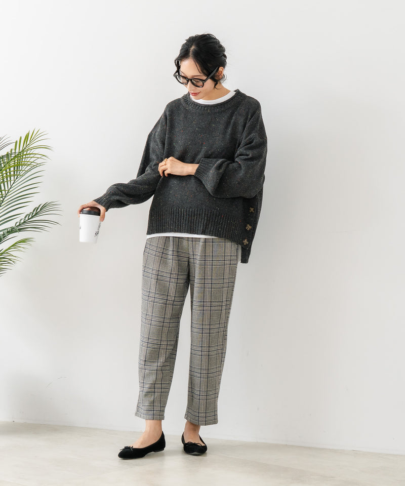 【C-FORT POINT/フォートポイント】カラーネップヤーン サイドボタンプルオーバー