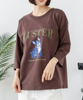 【C-FORT POINT/フォートポイント】【綿100%のやわらかな着心地】ワイドシルエット7分袖Tシャツ フレブル プリント ワイドシルエット 体形カバー