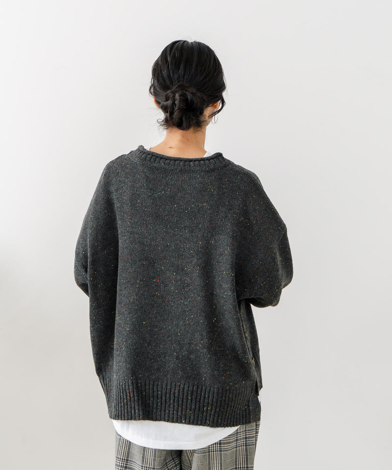 【C-FORT POINT/フォートポイント】カラーネップヤーン サイドボタンプルオーバー